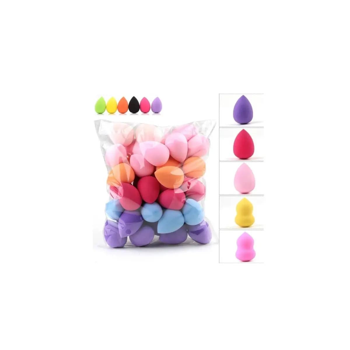 Kit de 6/12/24 Esponjas de Maquiagem - Perfeitas para Base, Corretivo e Contorno, Cores Vibrantes e Ecológicas