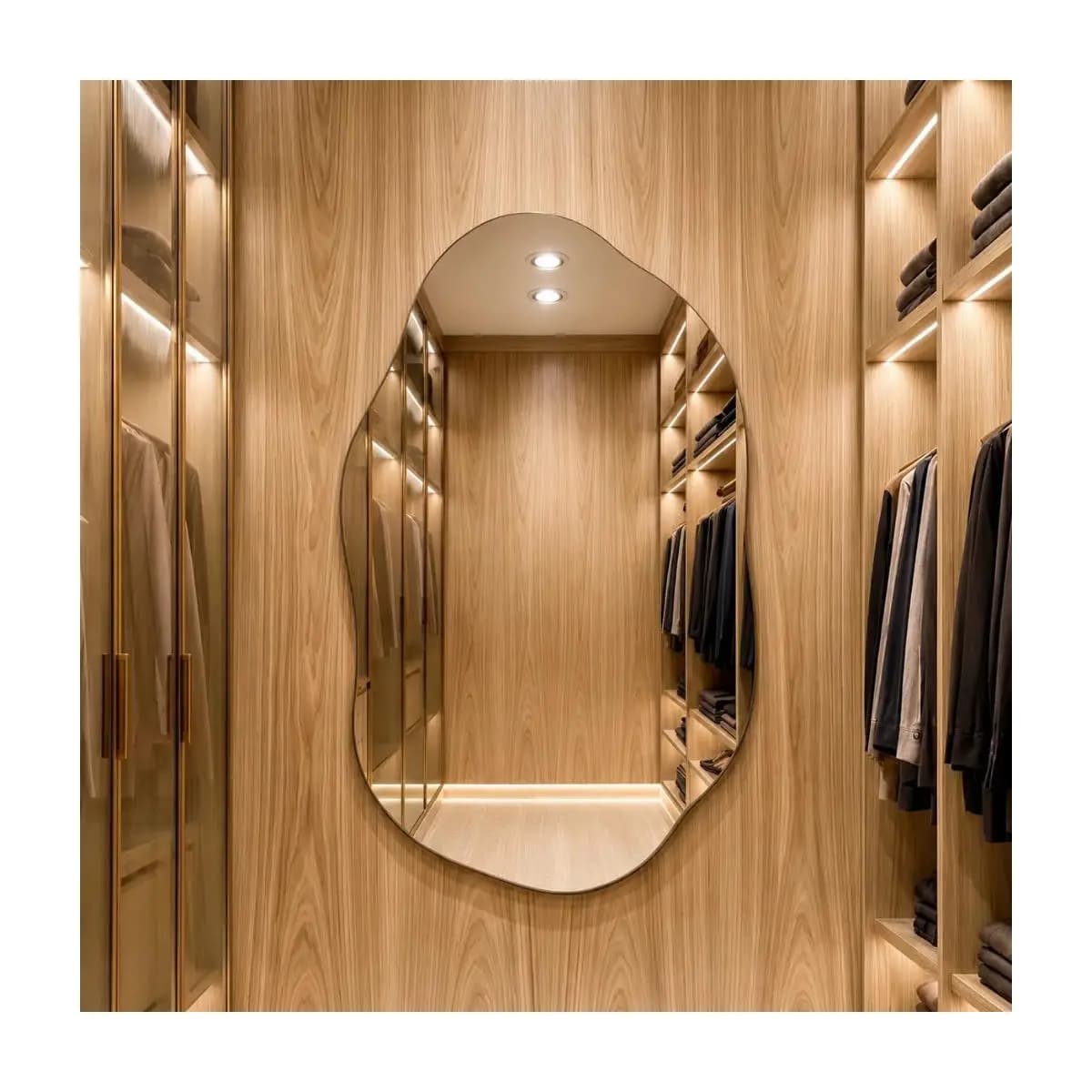 Espelho Vildrex Roma 70x50cm Design Moderno Lapidado Decorativo Moderno para Banheiro Quarto Parede Sem Moldura Luxo