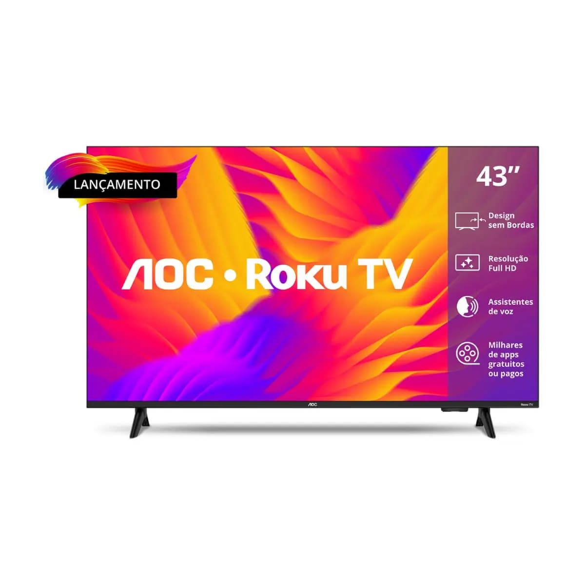 TV AOC 43 Full HD Roku TV WiFi Netflix YouTube - 43S5155/78G