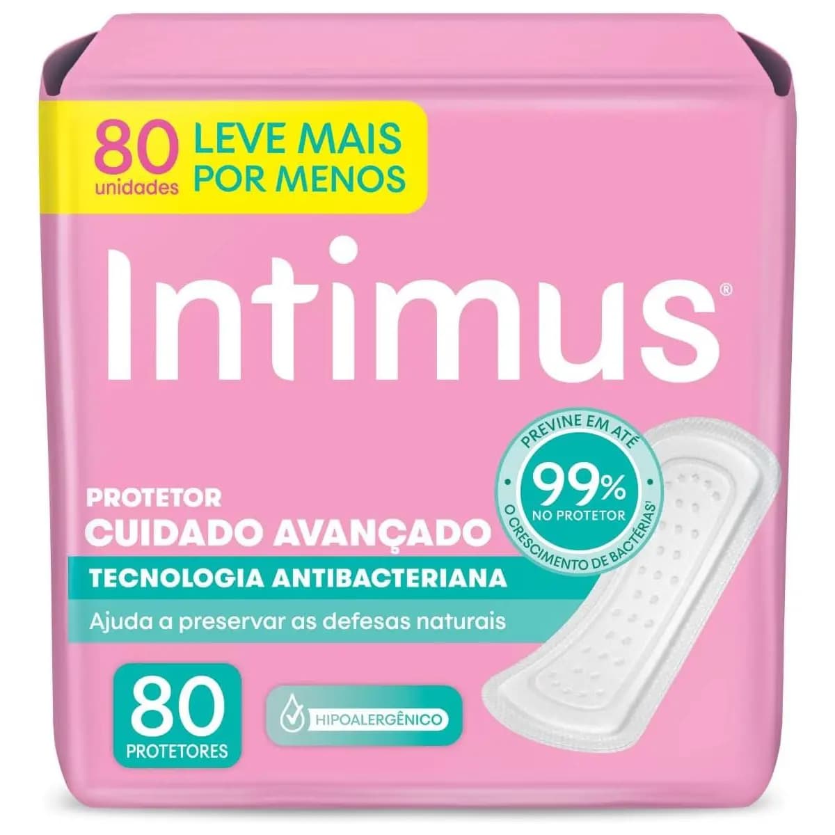 Protetor Díário Intimus® Tecnologia Antibacteriana - 80 un