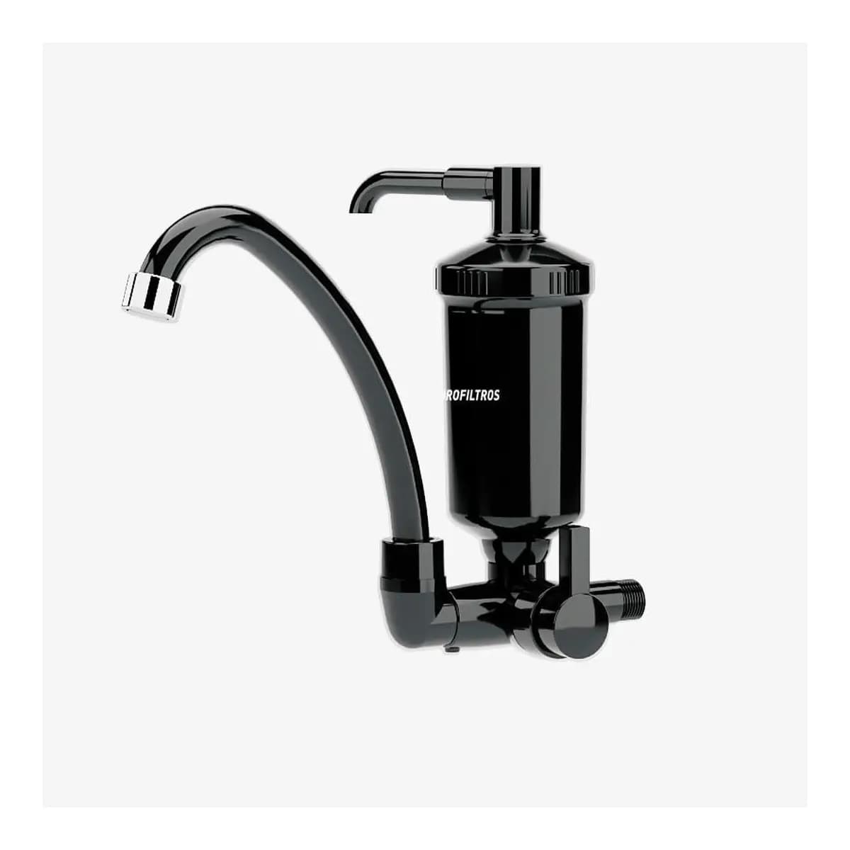 Hidrofiltros - Torneira de Cozinha Parede Pop com Filtro Purificador de Água Preta Hidrofiltros