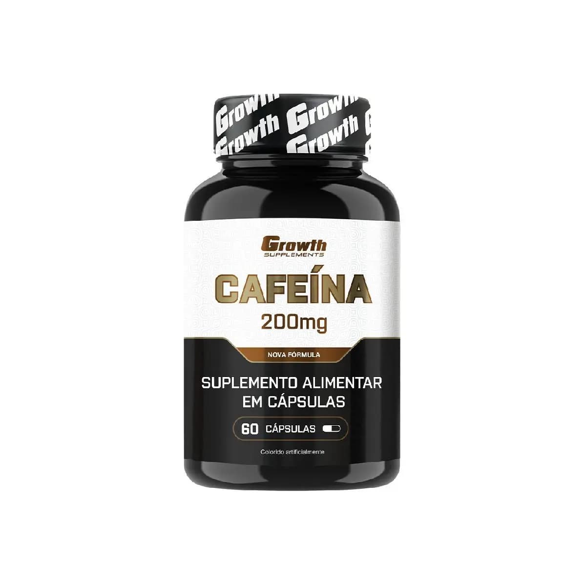 Cafeína 200mg (60 Caps) Termogênico Growth Supplements Sem Sabor