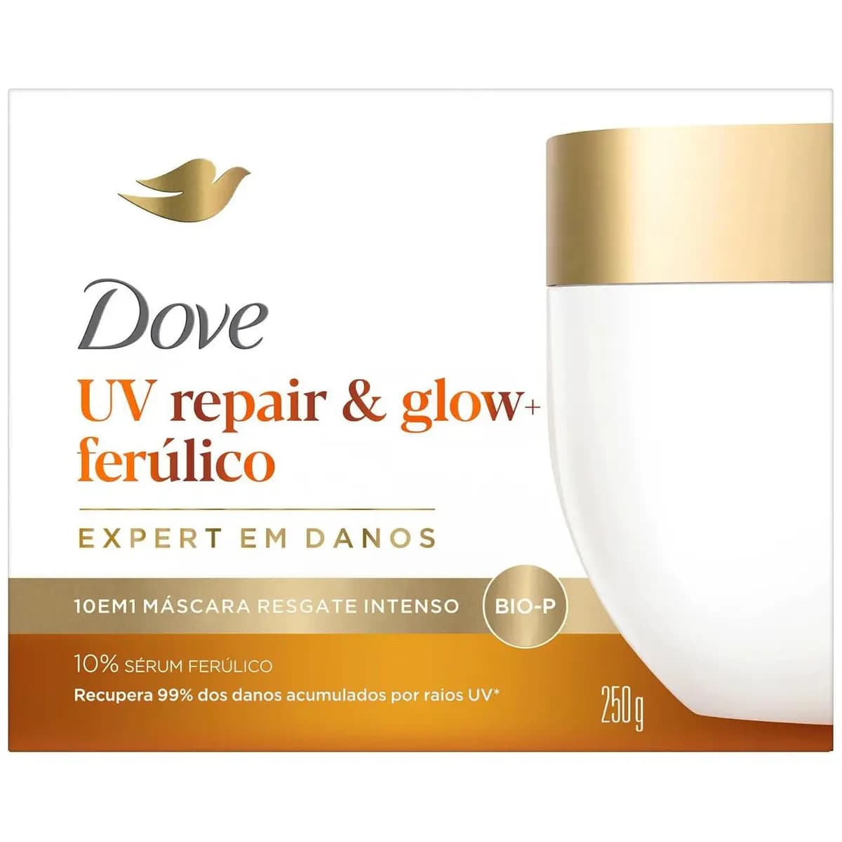 Dove Máscara de Resgate Intenso 10 em 1 UV Repair & Glow + Ferúlico 250g