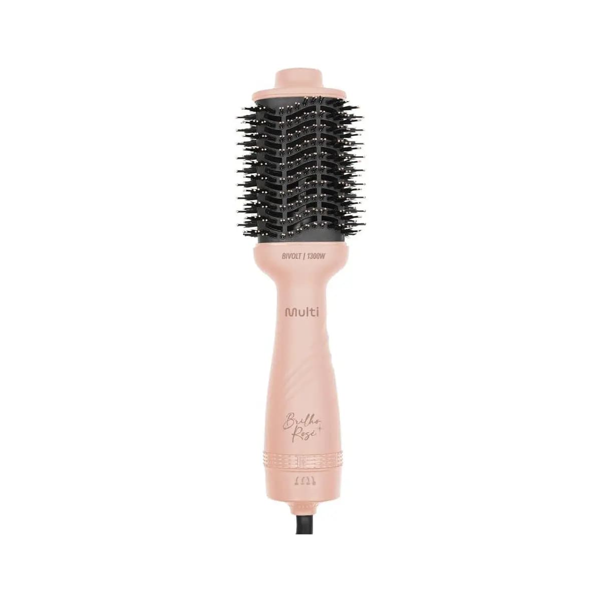 Escova Secadora Multi Care Brilho Rosé 1300W 3 Temperaturas Nanoceramic Glass Oval 2 em 1 Bivolt - EB200