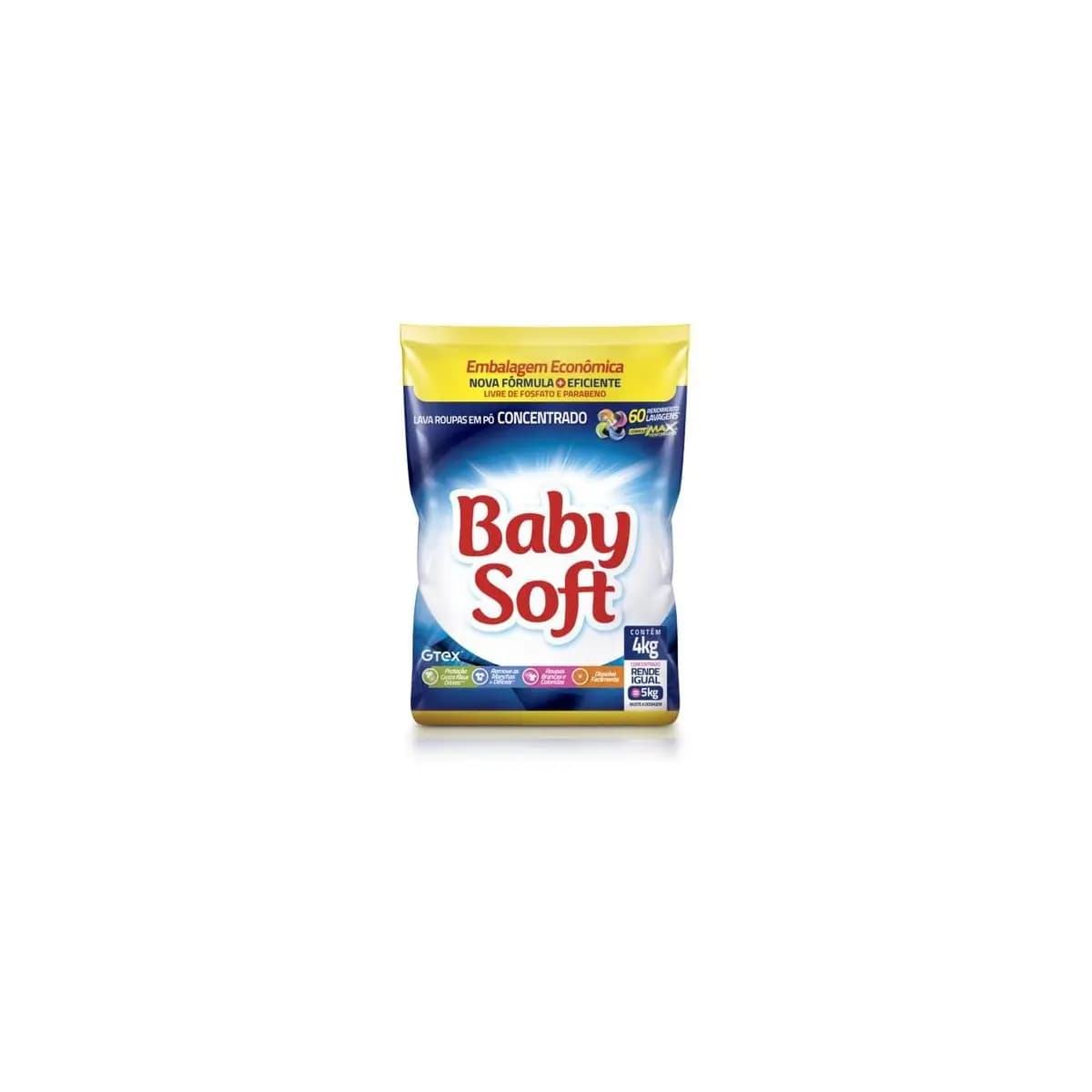 Lava Roupas Pó Baby Soft Concentrado 4KG