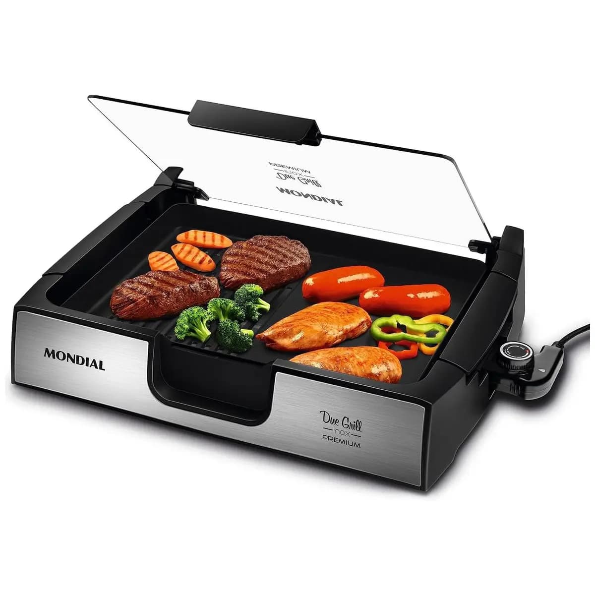 MONDIAL Chapa Due Grill Premium, Preto/Inox, 1270W, 220V - G-10