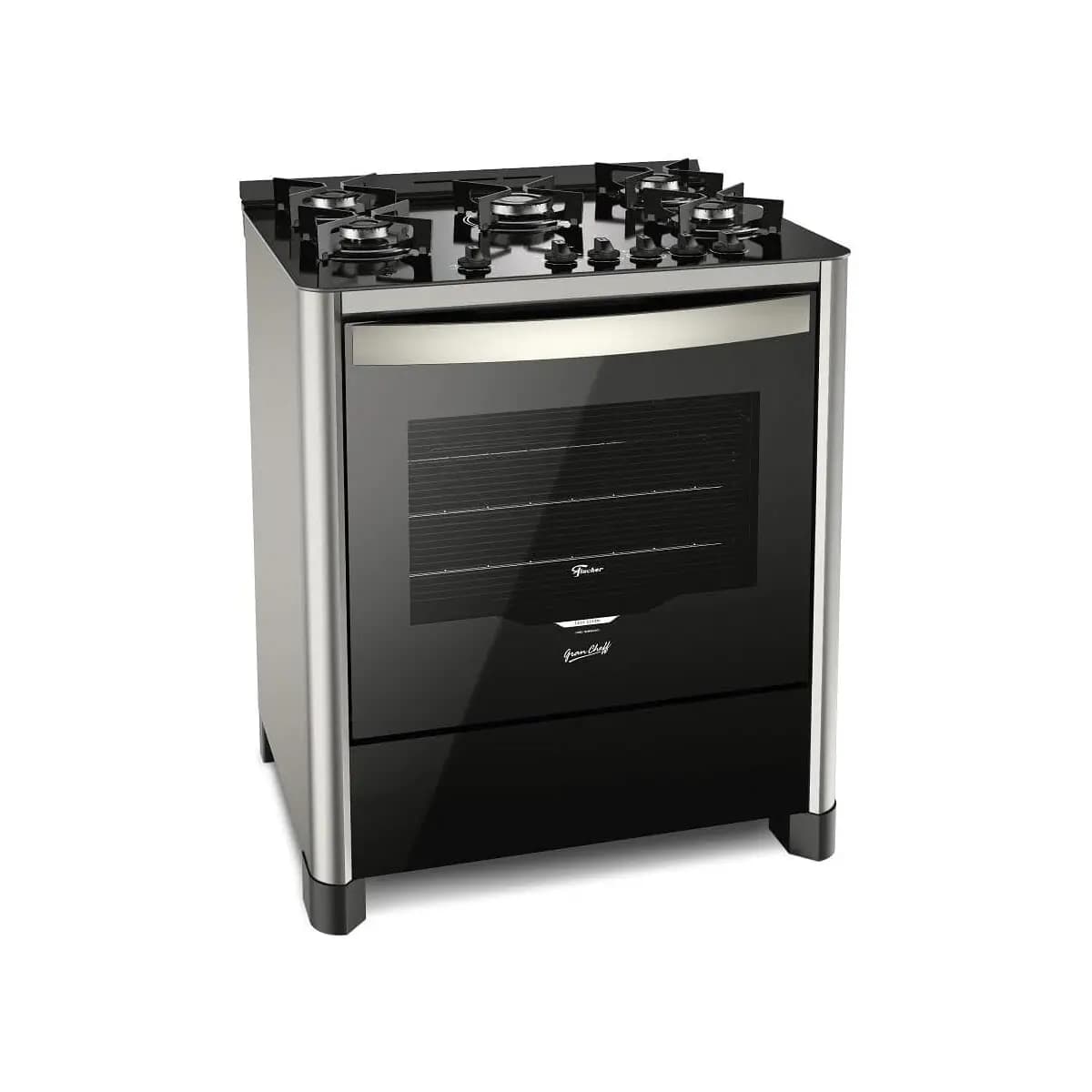 FISCHER FOGÃO DE PISO À GÁS 5 BOCAS GRAND CHEFF SILVER BIVOLT - 26989-59777