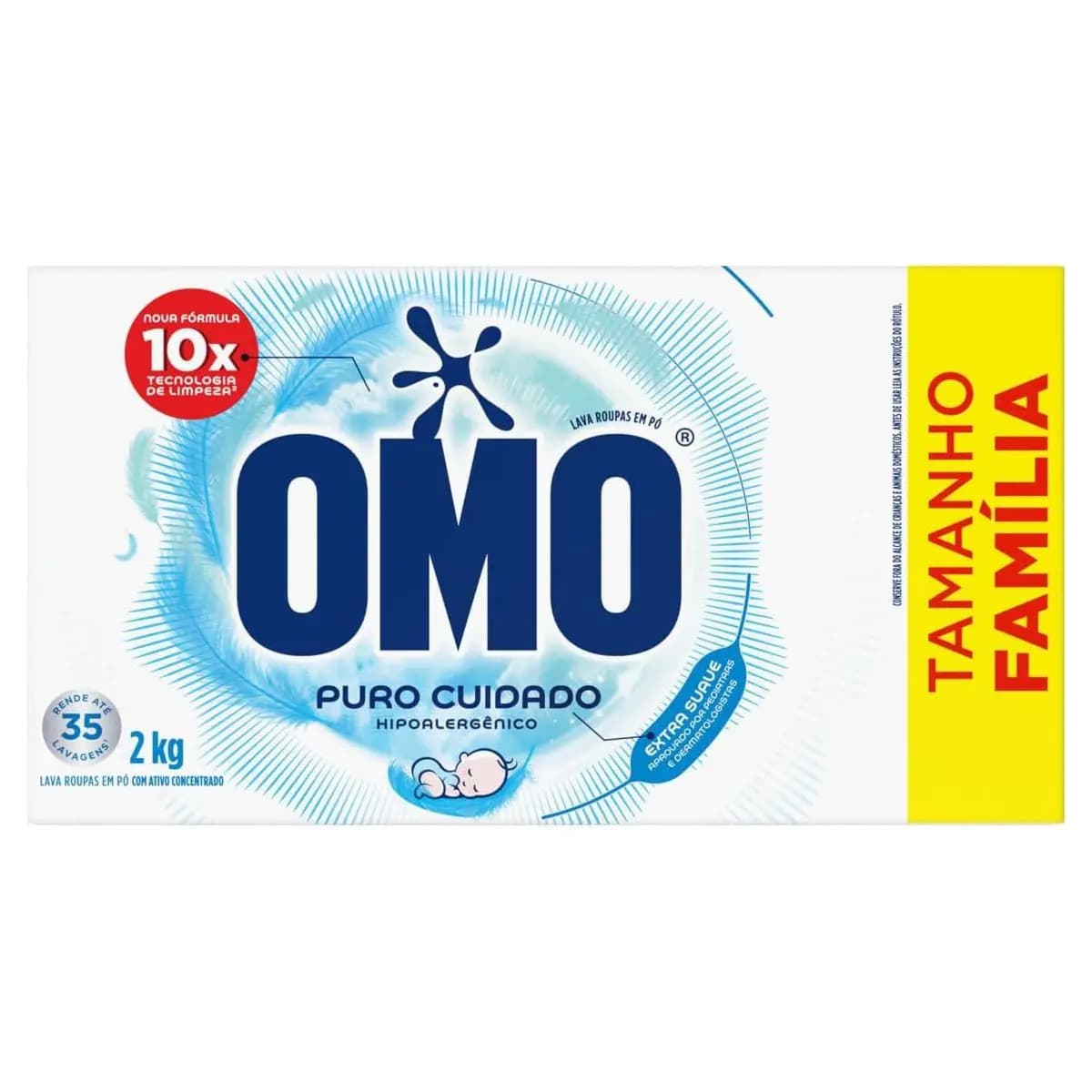 Lava-Roupas em Pó Omo Puro Cuidado Caixa 2kg