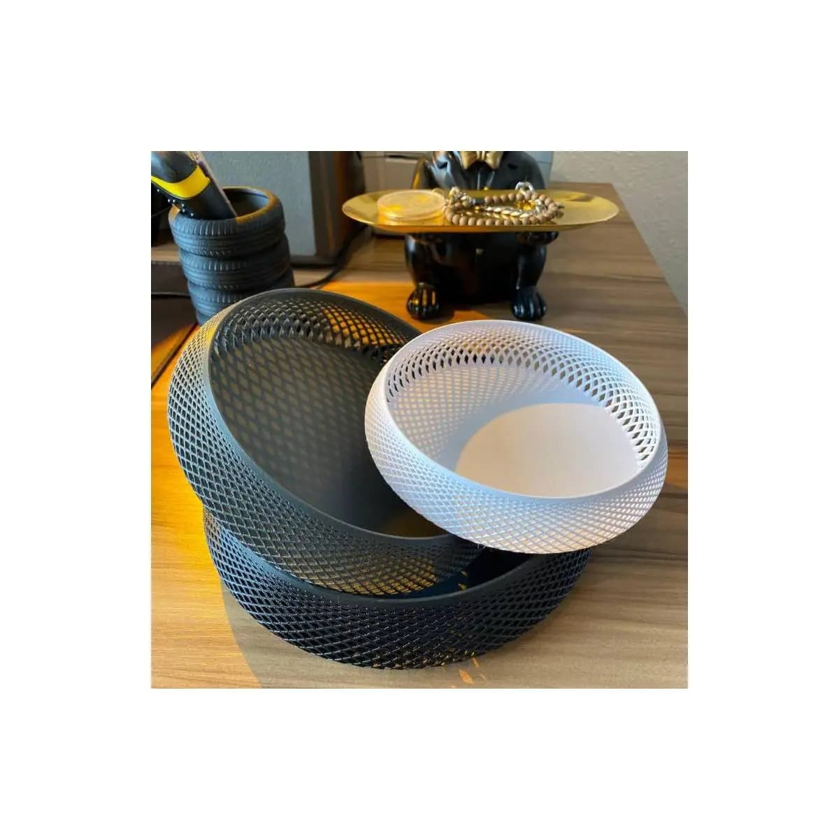 Cesto de Decoraçao Porta Objeto Organizador de Mesa Porta treco Decorativo Moderno Elegante
