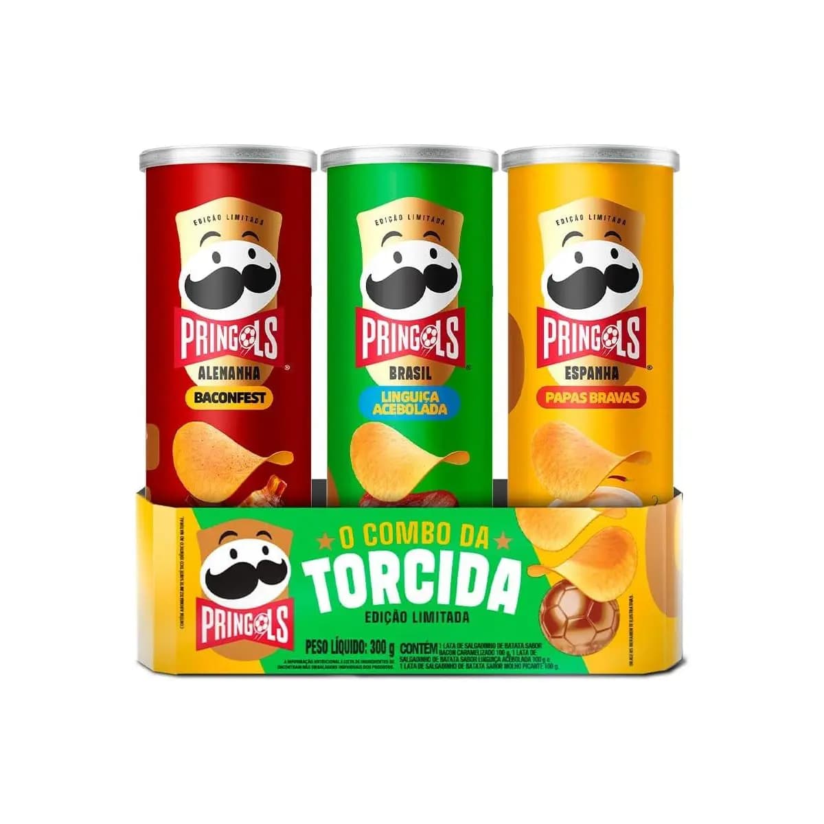 Salgadinho Batata Frita Pringles Tripack Especial Festa do Futebol