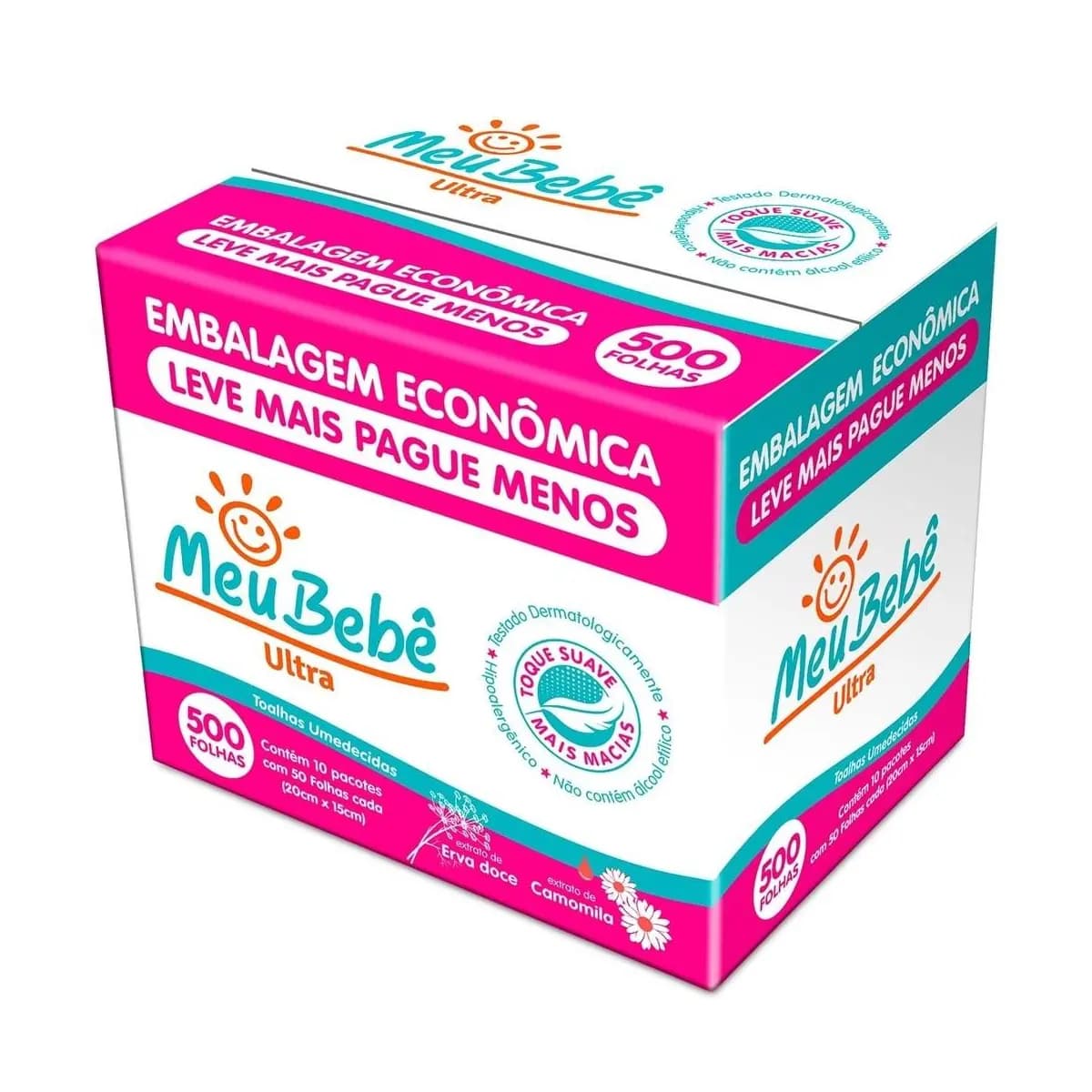 Toalha Umedecida Meu Bebê Ultra 500 Folhas