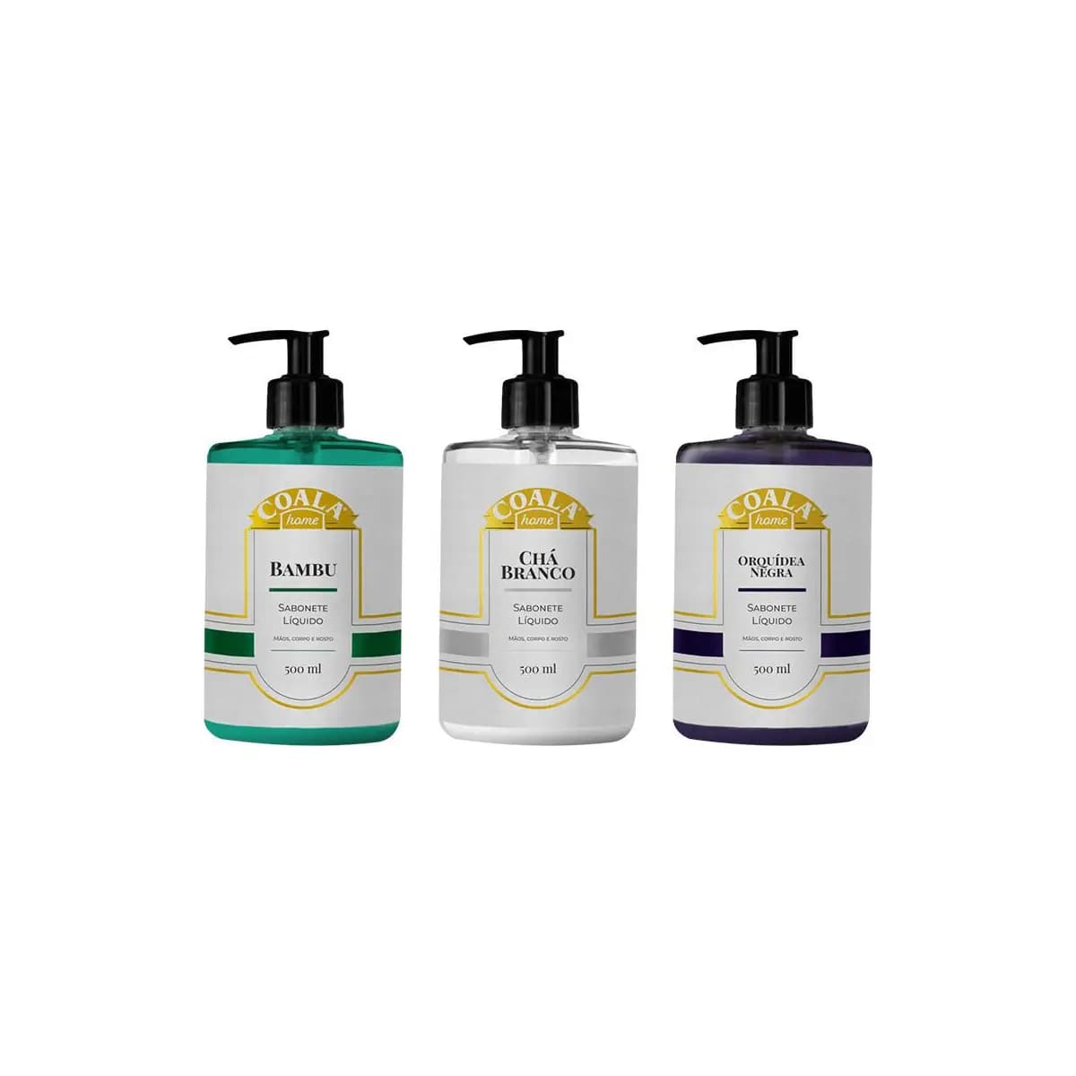 Kit 3 Sabonetes Coala Home + Bambu + Chá Branco+ Orquídea Negra