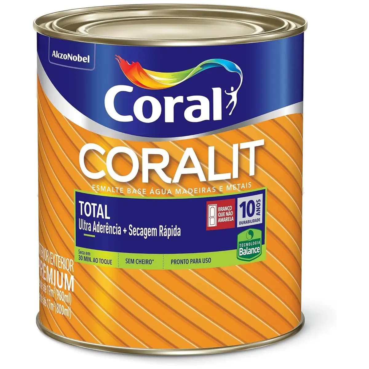 CORALIT TOTAL BRILHANTE BRANCO 900ML - CORAL