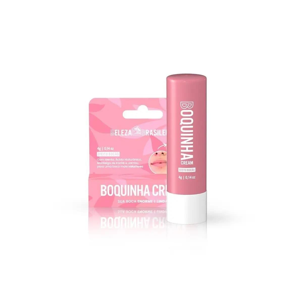 Boquinha Cream Lip Balm Beleza Brasileira Hidratante Preenchedor Labial com Proteção UV Efeito Bocão 4g