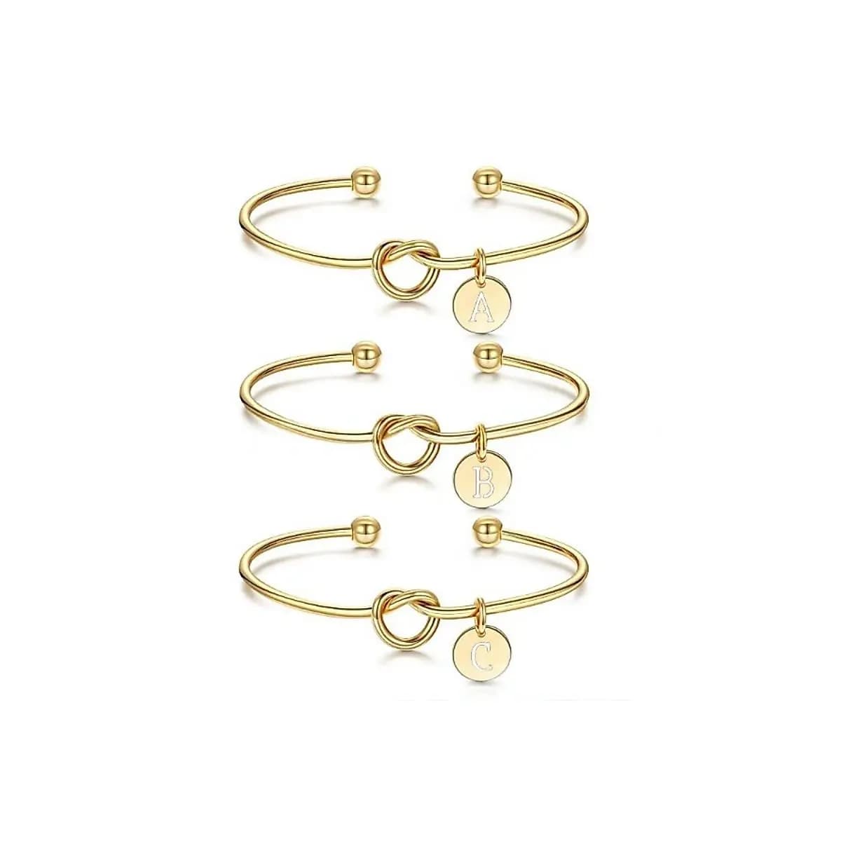 Pulseira Simples Com Nó Letras/Pulseiras De Presente De Dama De Honra , Presentes Para Namoradas , Casal/A-Z