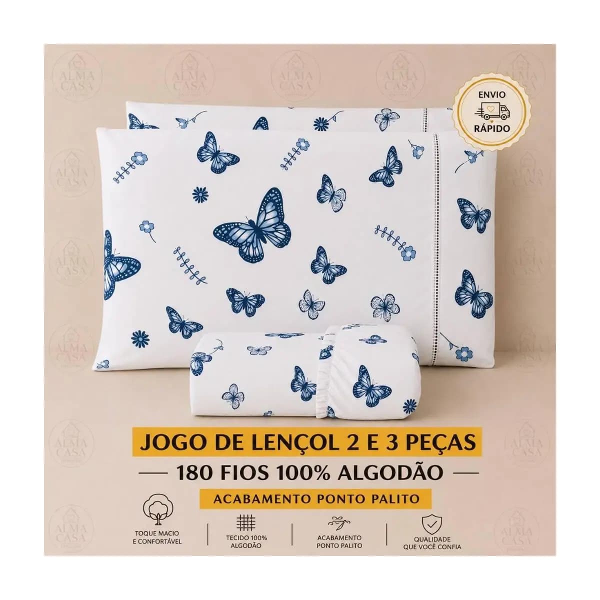 JOGO DE LENÇOL 2 E 3 PEÇAS 180 FIOS 100% ALGODÃO SOLTEIRO CASAL QUEEN KING TOQUE MACIO