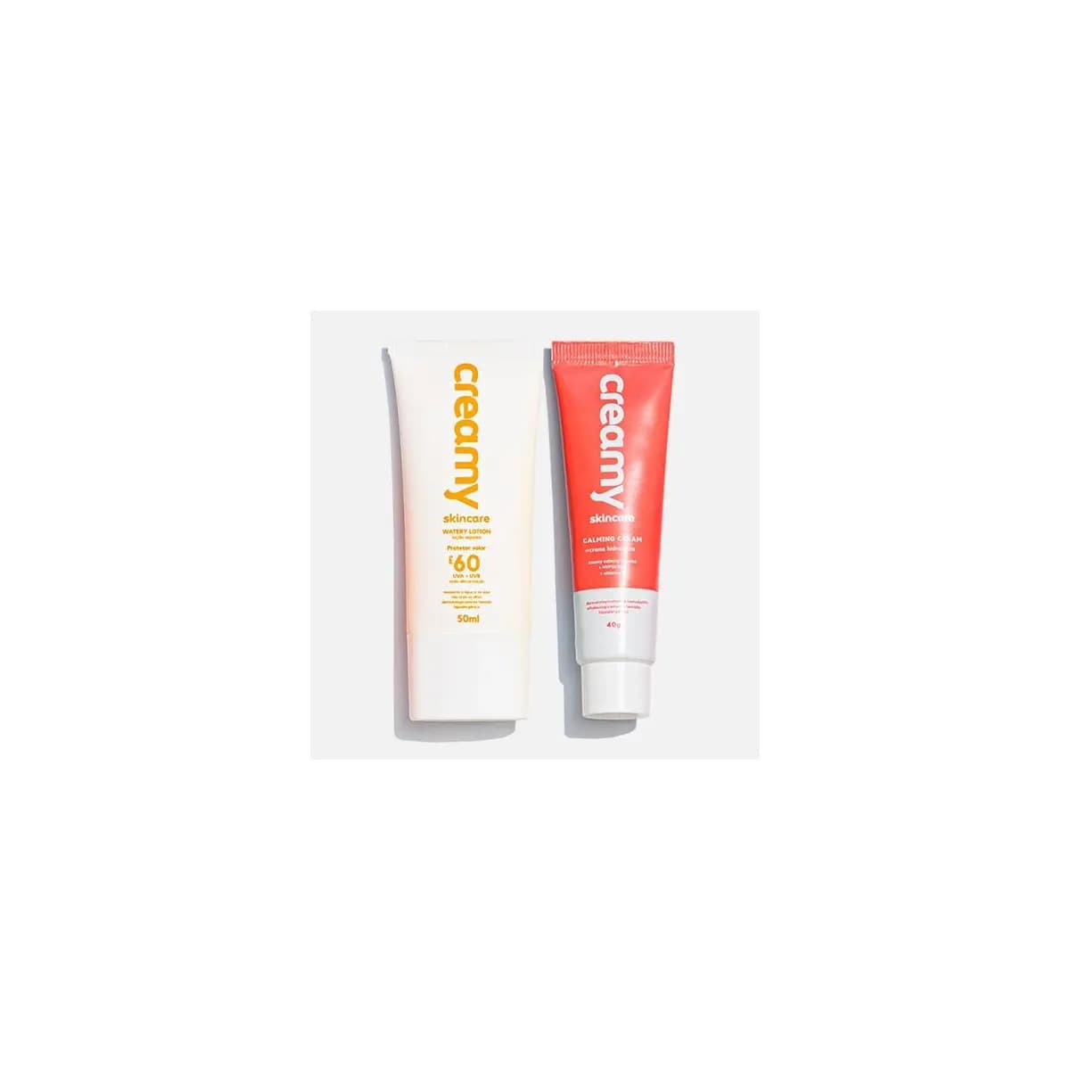 Kit Duo Protetor Solar FPS60 + Gel Creme Hidratante Facial Calming Cream - Creamy Skincare