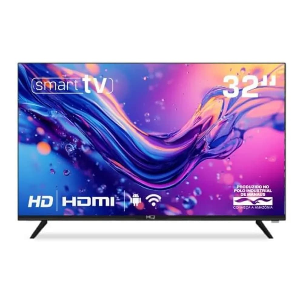 Smart TV HQ 32" HD tela sem bordas Androind 12 design slim HQS32NKHM