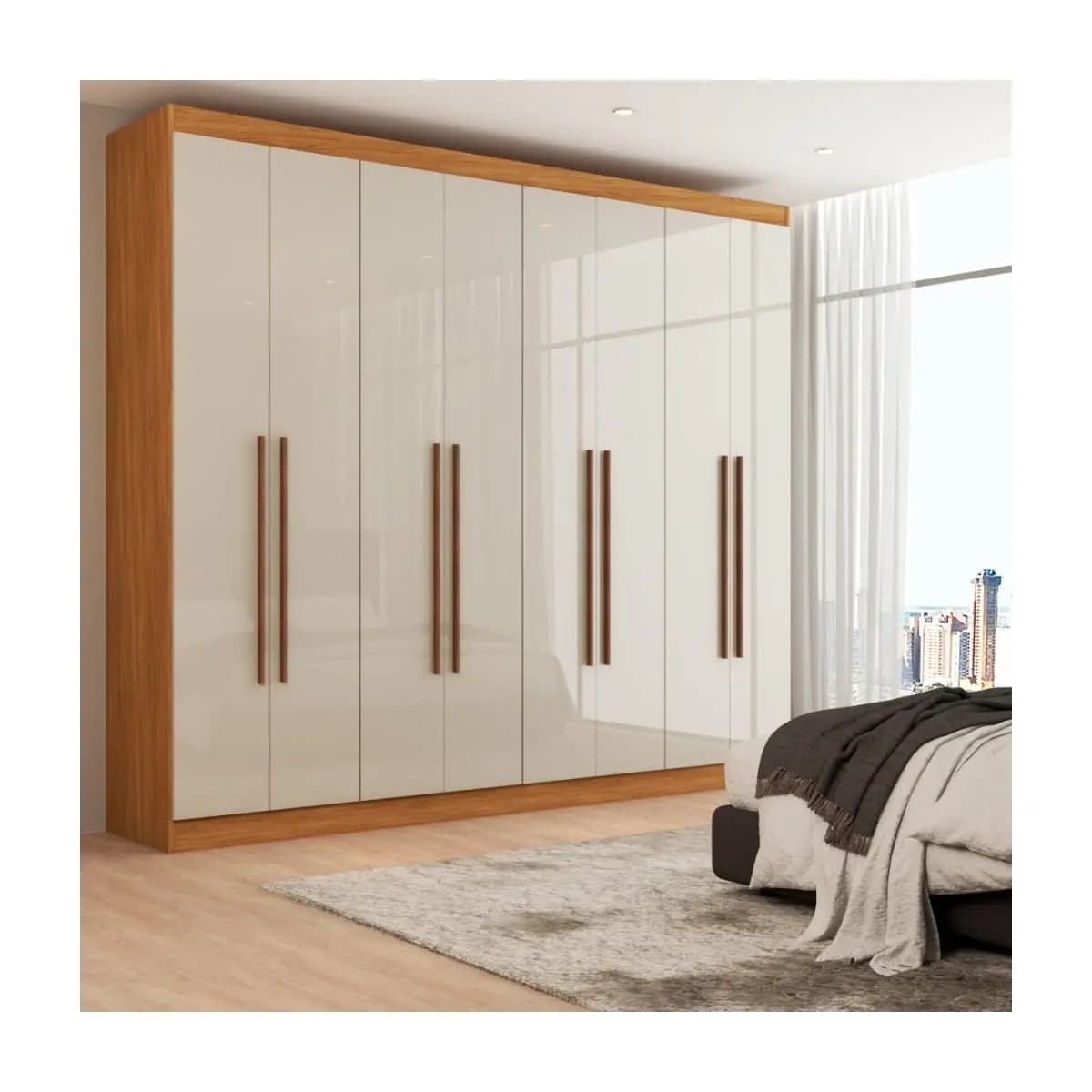 Guarda-Roupa Casal Ele e Ela 8 Portas 8 Prateleiras