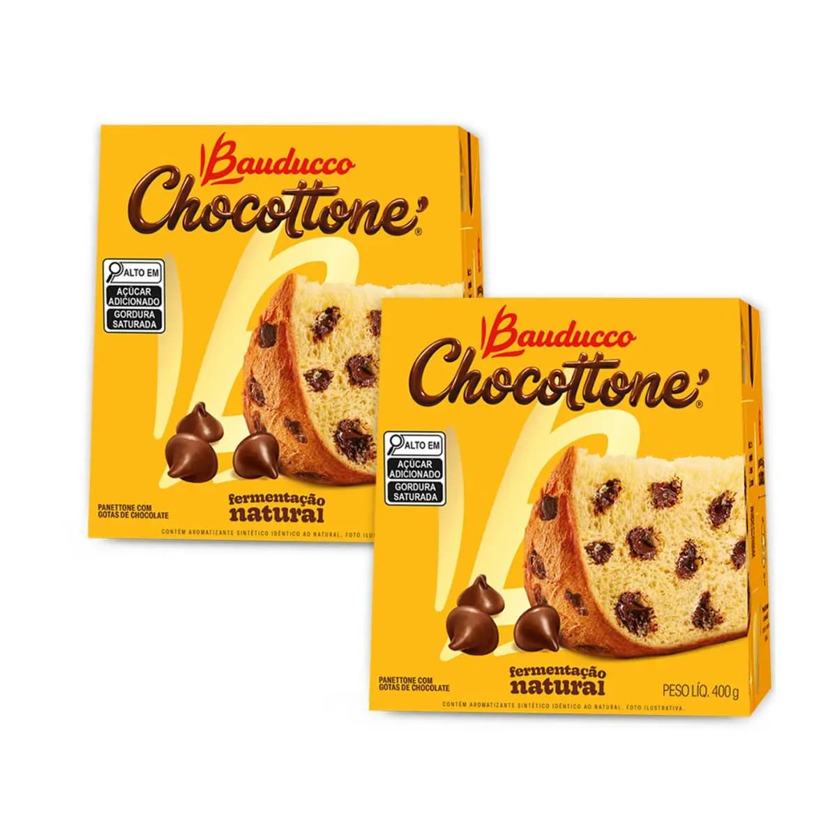 Kit 02 unidades Chocottone com Gotas de Chocolate 400g cada