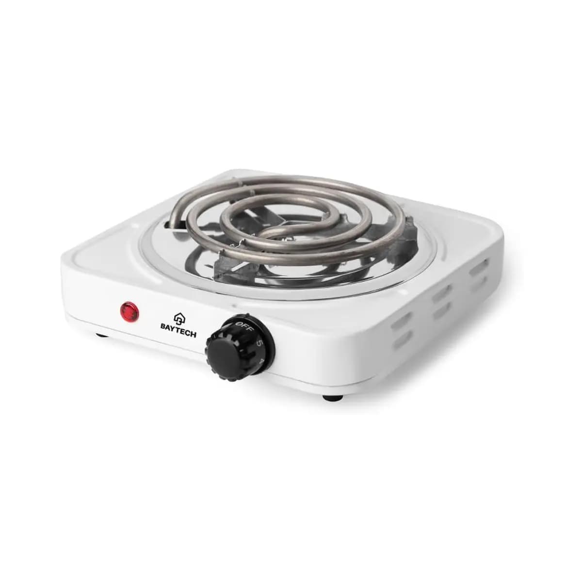 Fogareiro Elétrico Espiral 1 Boca 1000W Portátil BAYTECH (Branco, 127V)