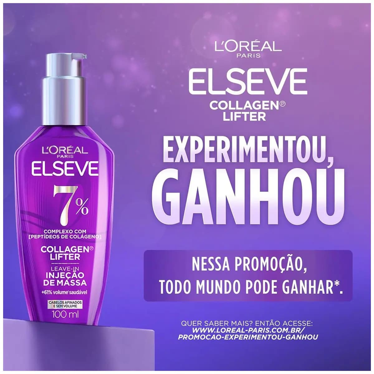 L'Oréal Paris Elseve Collagen Lifter Kit Shampoo, Condicionador e Sérum