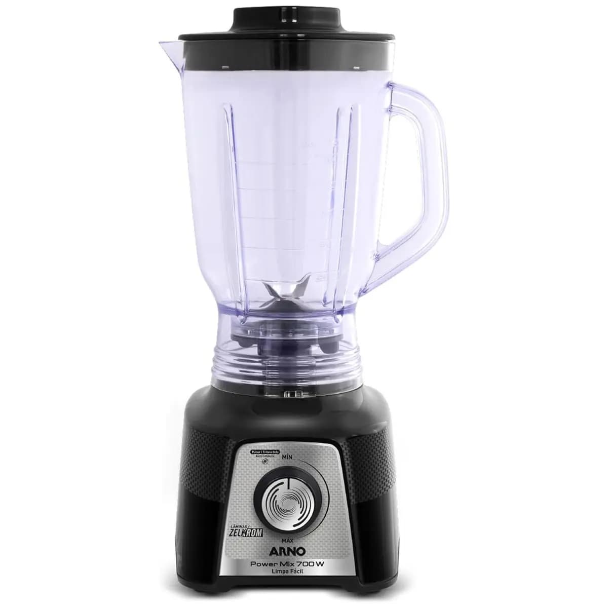 Liquidificador Arno Powermix 700W LQ35, Preto, com 4 Lâminas Zelkrom, Tecnologia Limpa Fácil e Controle de Velocidade Comfort Control, 110V