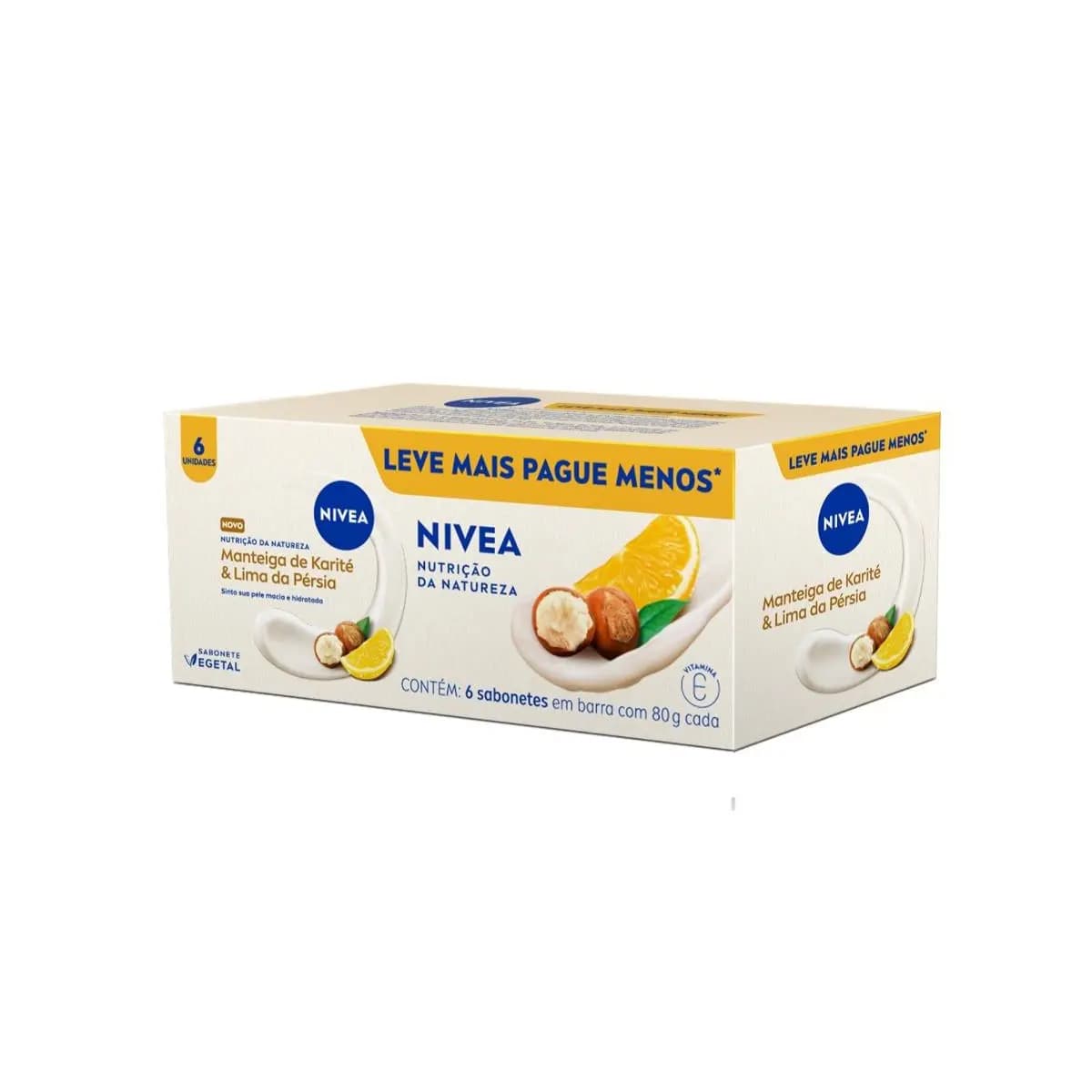 NIVEA KIT Sabonete em Barra Vegetal Nutrição da Natureza 80g (6 unidades)