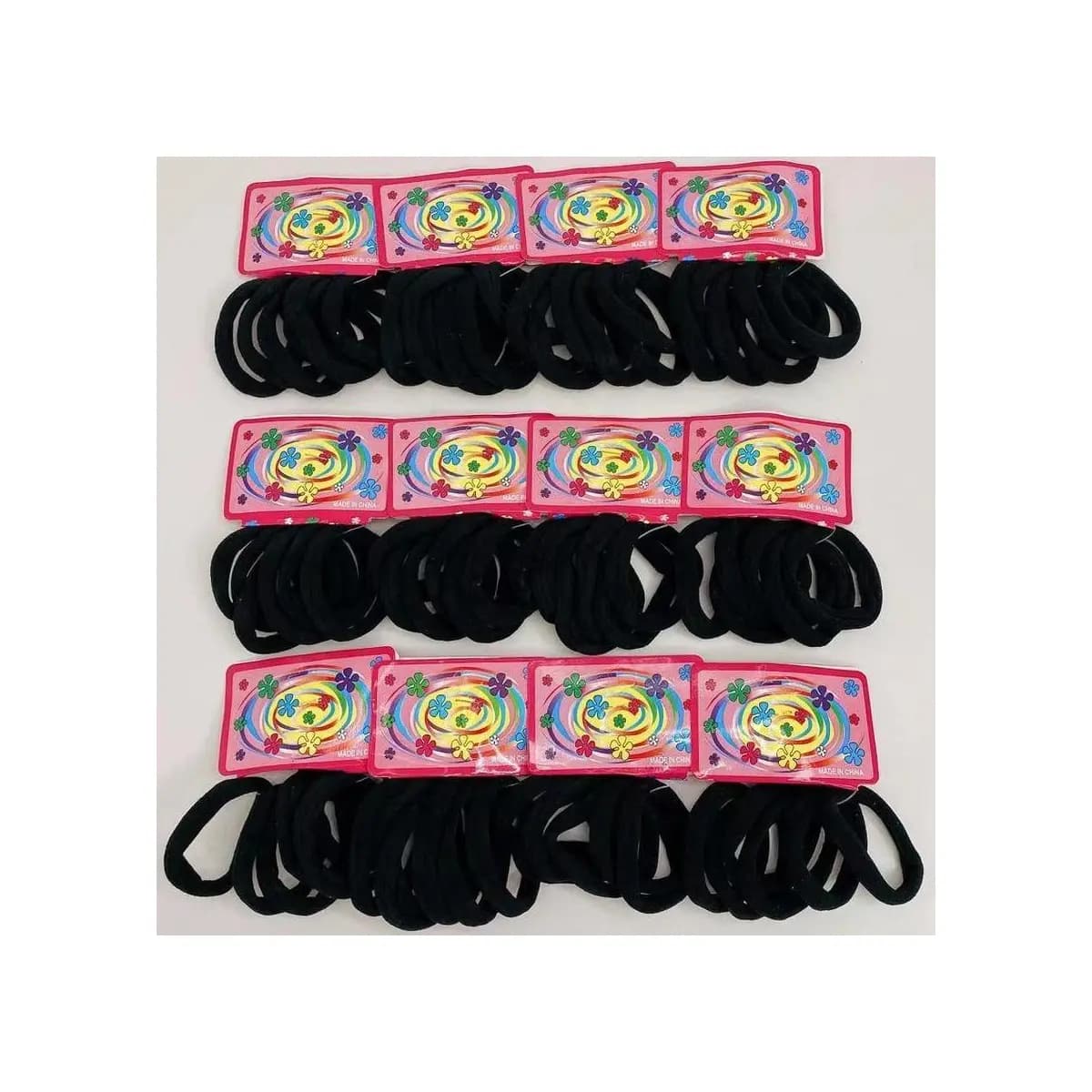 KiT 72 Elástico Rabico Para Cabelo Tipo Pacote - 1 PACOTE