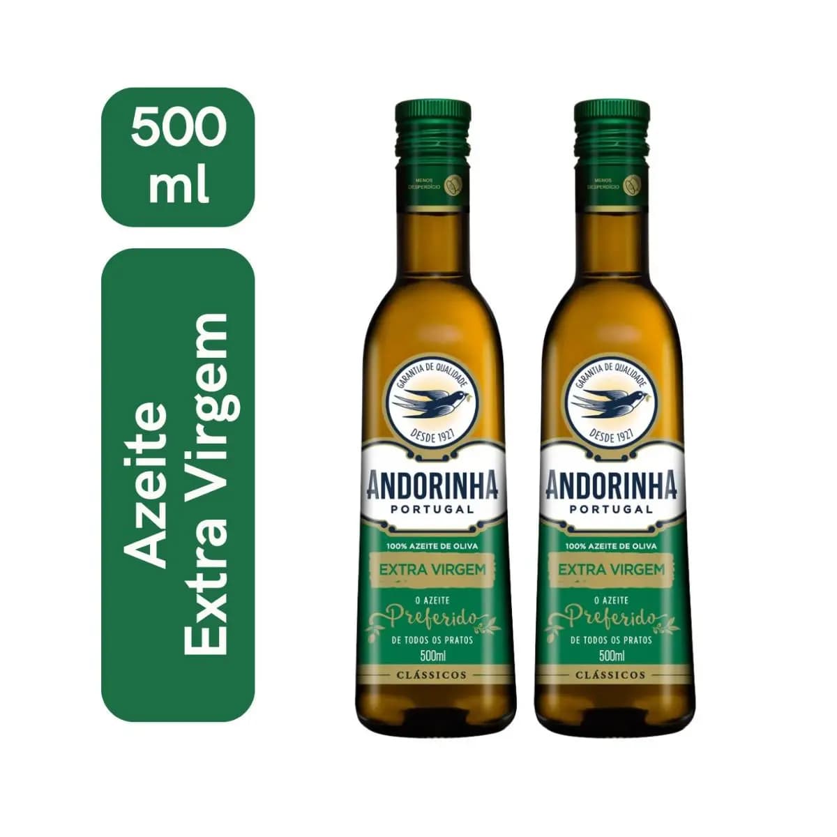 Kit 2 Unidades Azeite Extra Virgem Andorinha 500ml Clássicos Dia a Dia