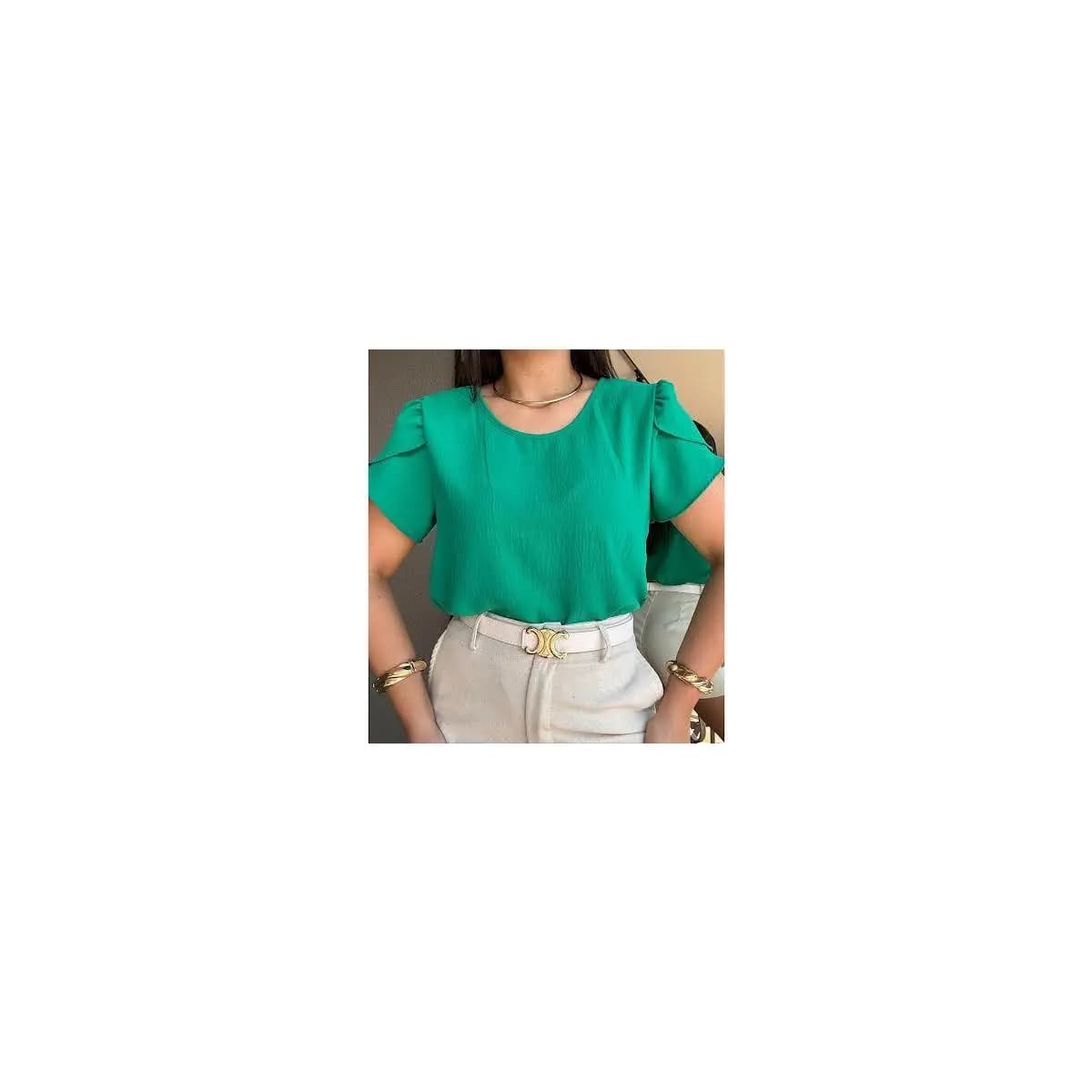 Blusa Megan Manga Princesa Tecido Duna TULIPA