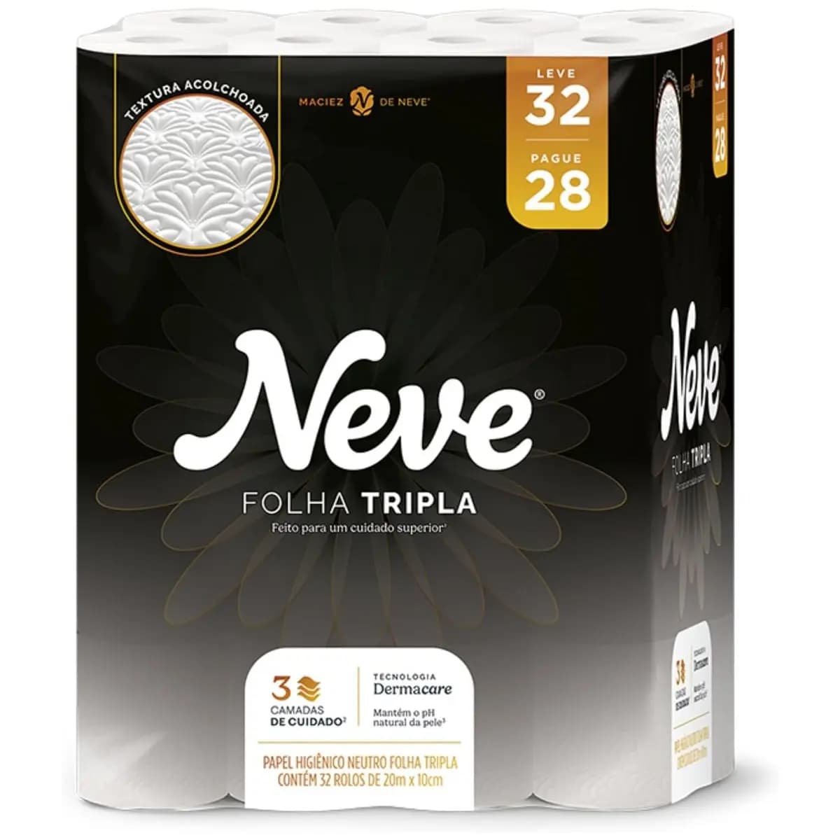 Neve Papel Higiênico Supreme Folha Tripla, 20m, Leve 32 Pague 28 Rolos