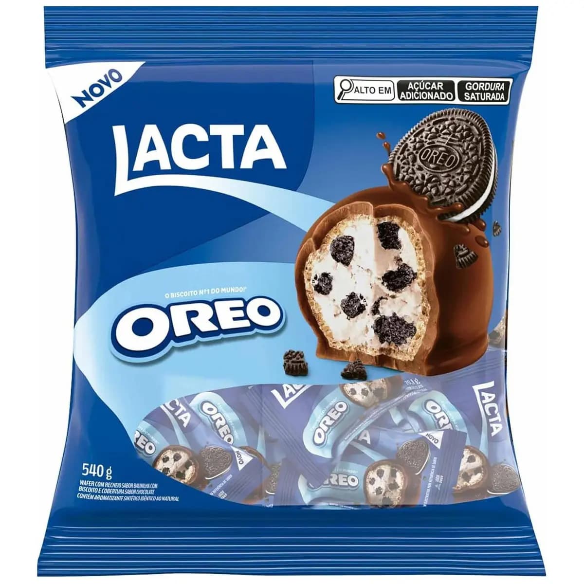Wafer Lacta com Recheio de Oreo - Pacote 540g