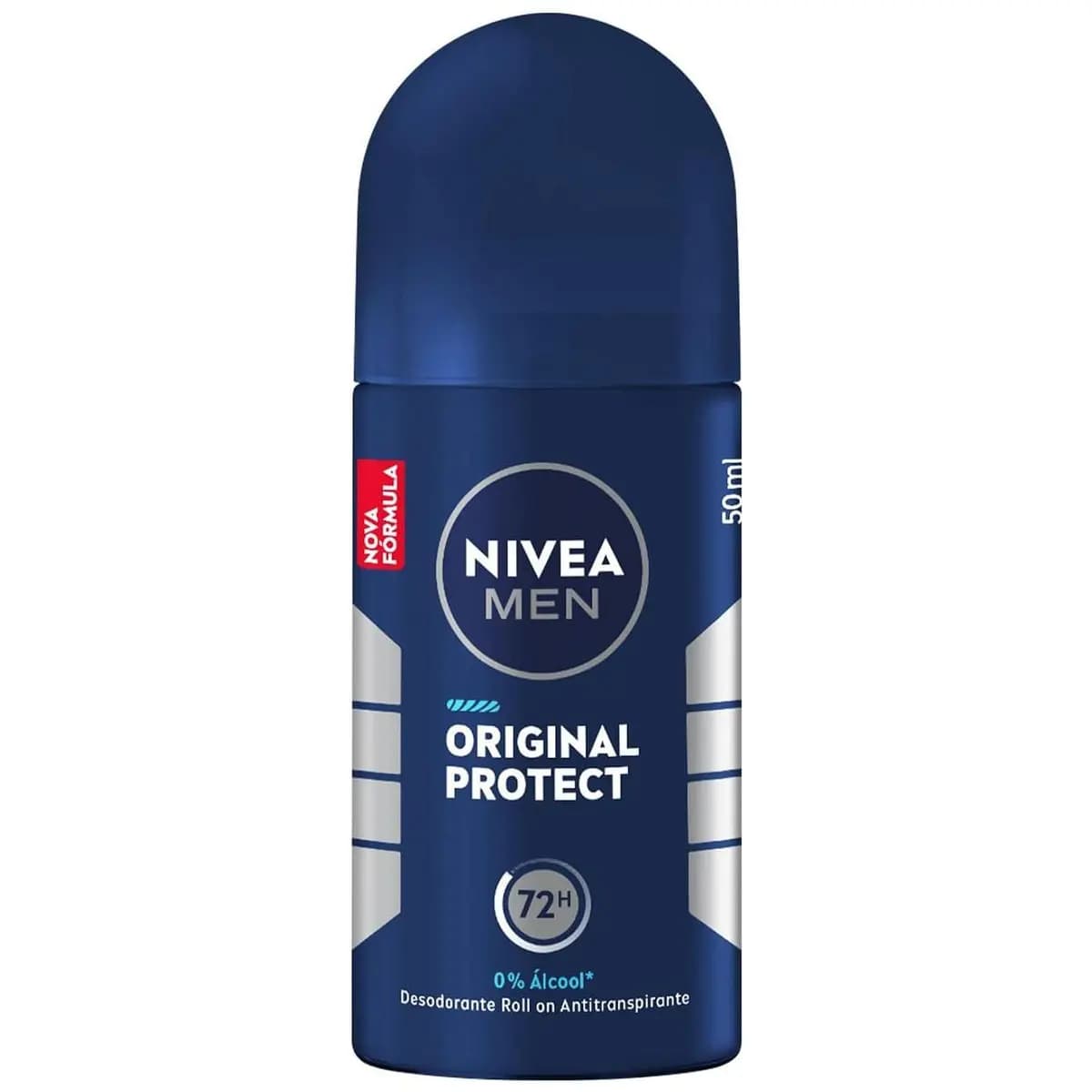 NIVEA MEN Desodorante Antitranspirante Roll-on Original Protect 50ml, Proteção 72h, Frescor Duradouro, Controle do Suor e Odor