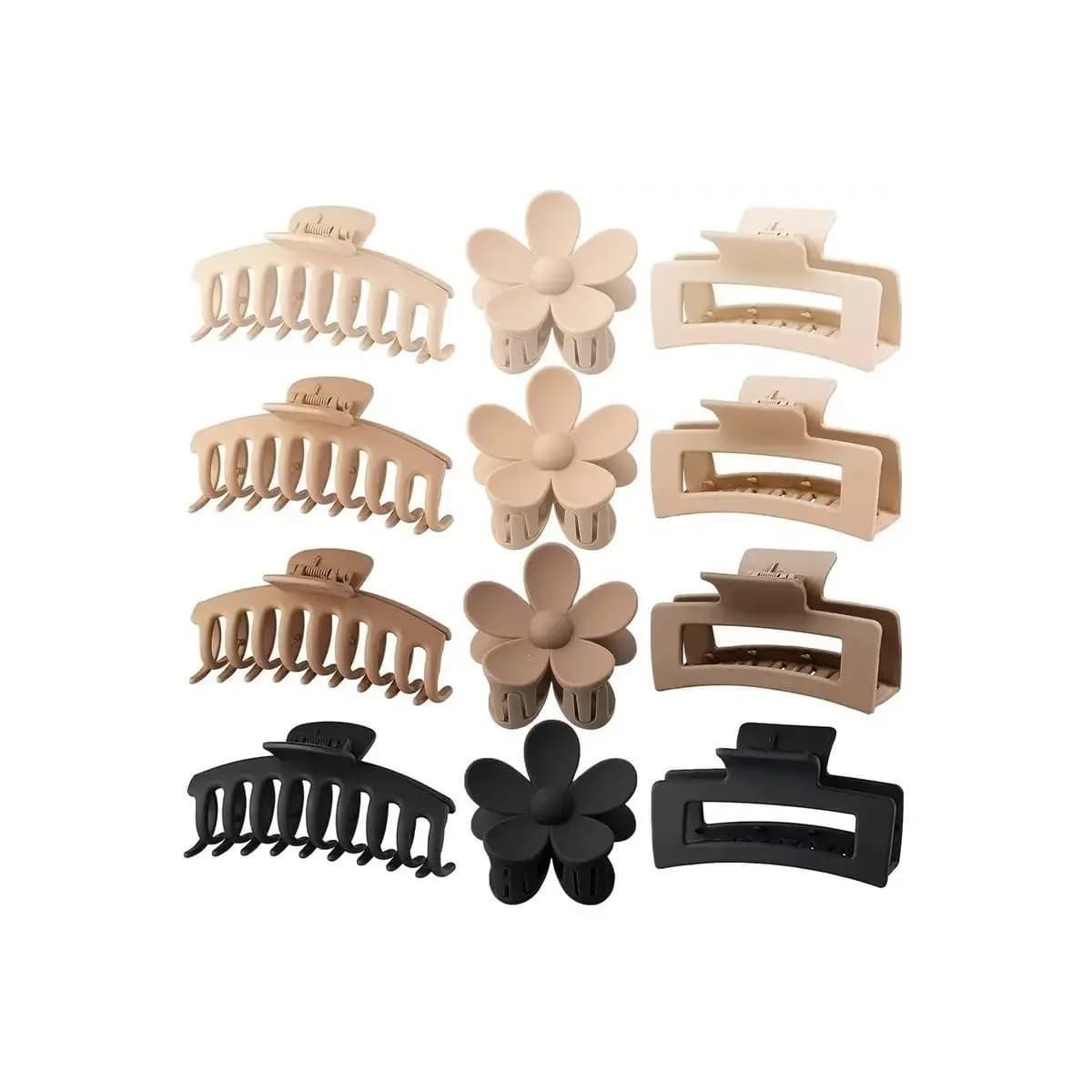 Kit com 12 Presilhas de Cabelo Piranha - Design Moderno e Versátil