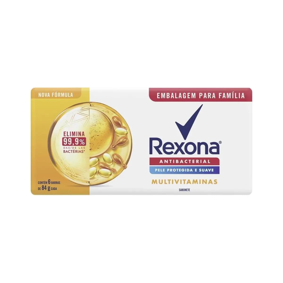 Rexona Sabonete Em Barra Multivitaminas 84G 6 Barras
