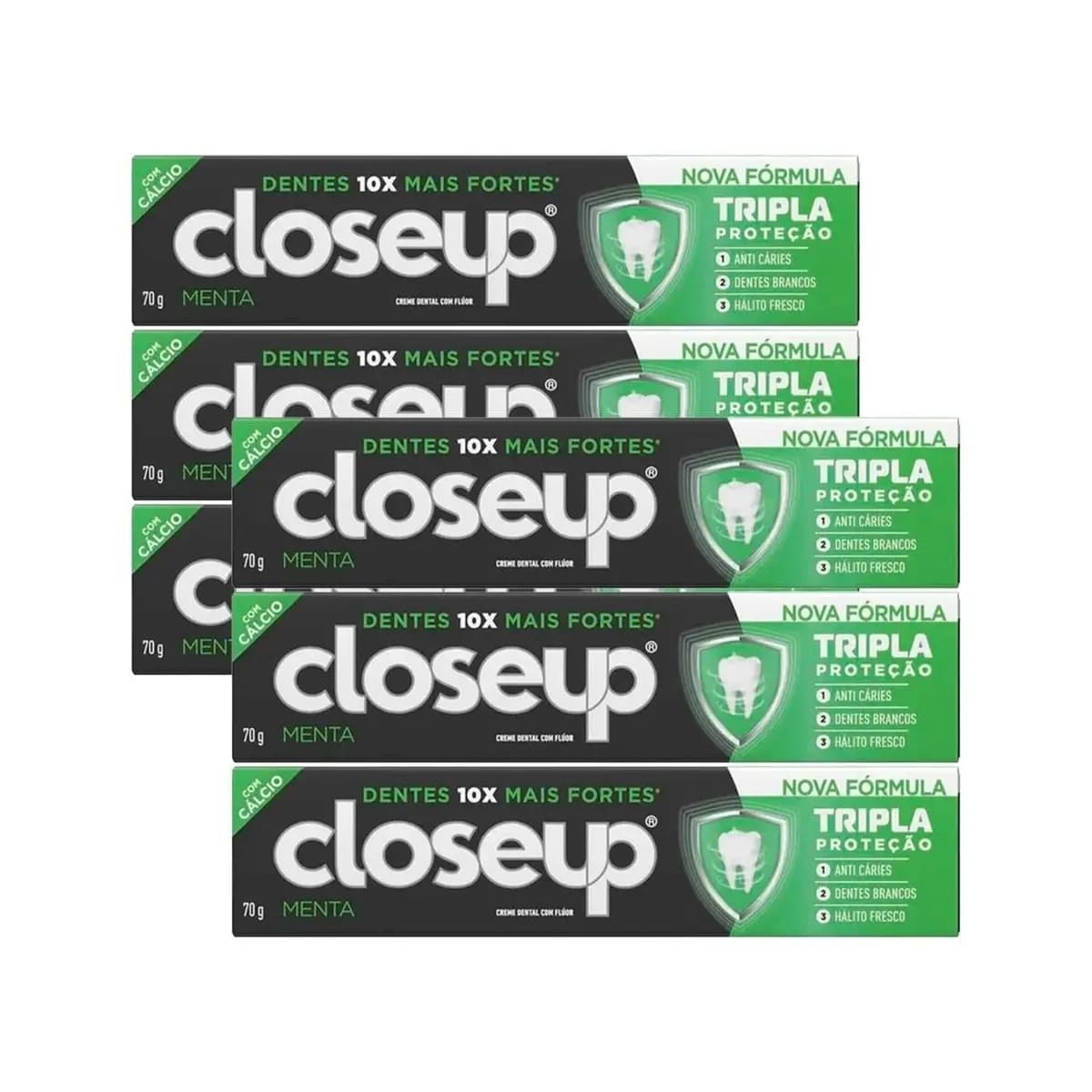 Kit 6 und Creme Dental Close Up Triple Menta 70g