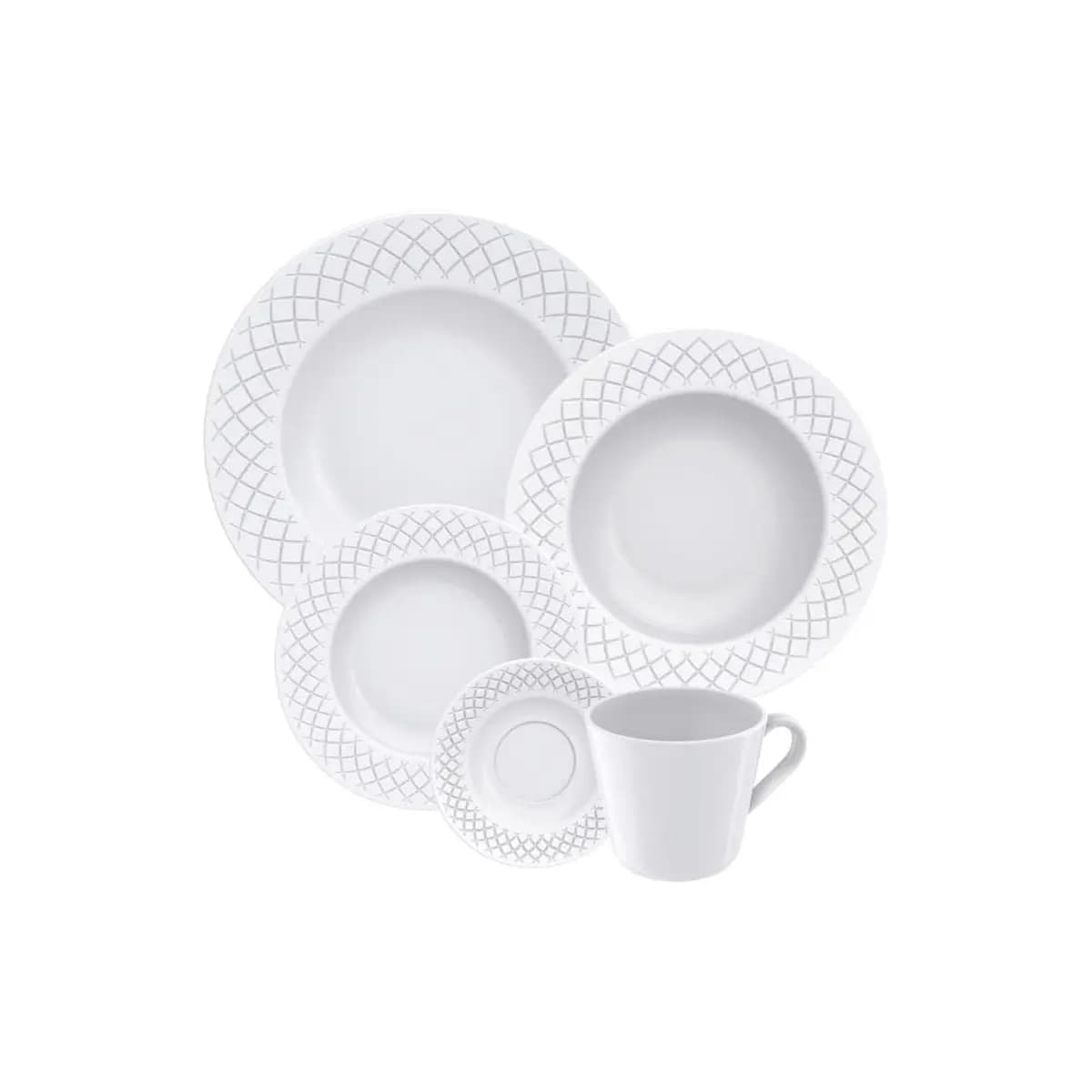 Aparelho de Jantar Tramontina Ingrid em Porcelana 20 Peças