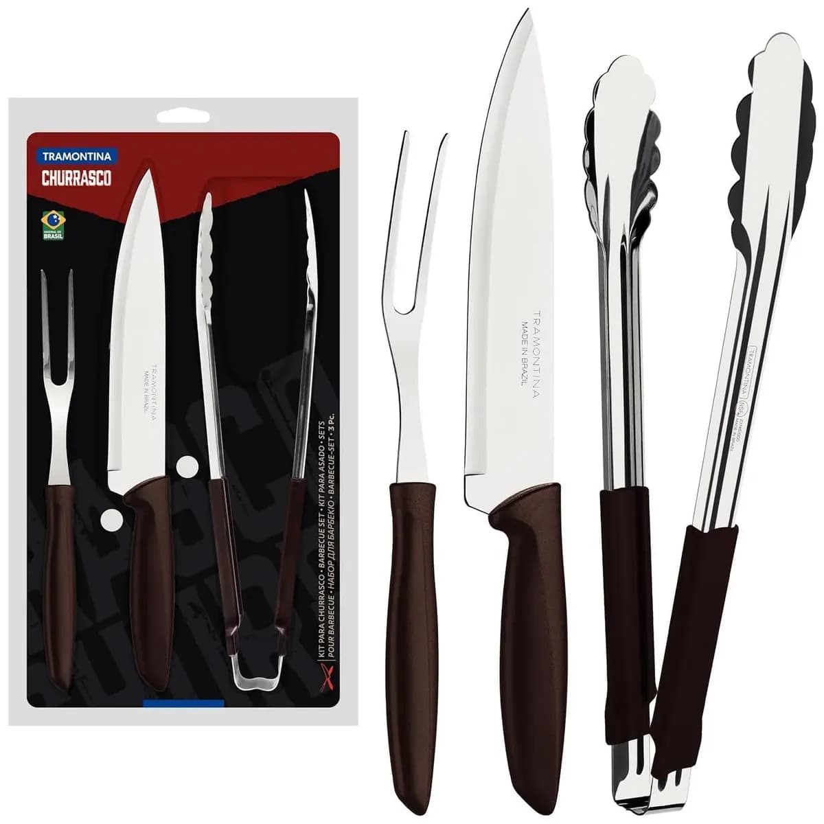 Tramontina Kit churrasco Inox 3 peças Plenus