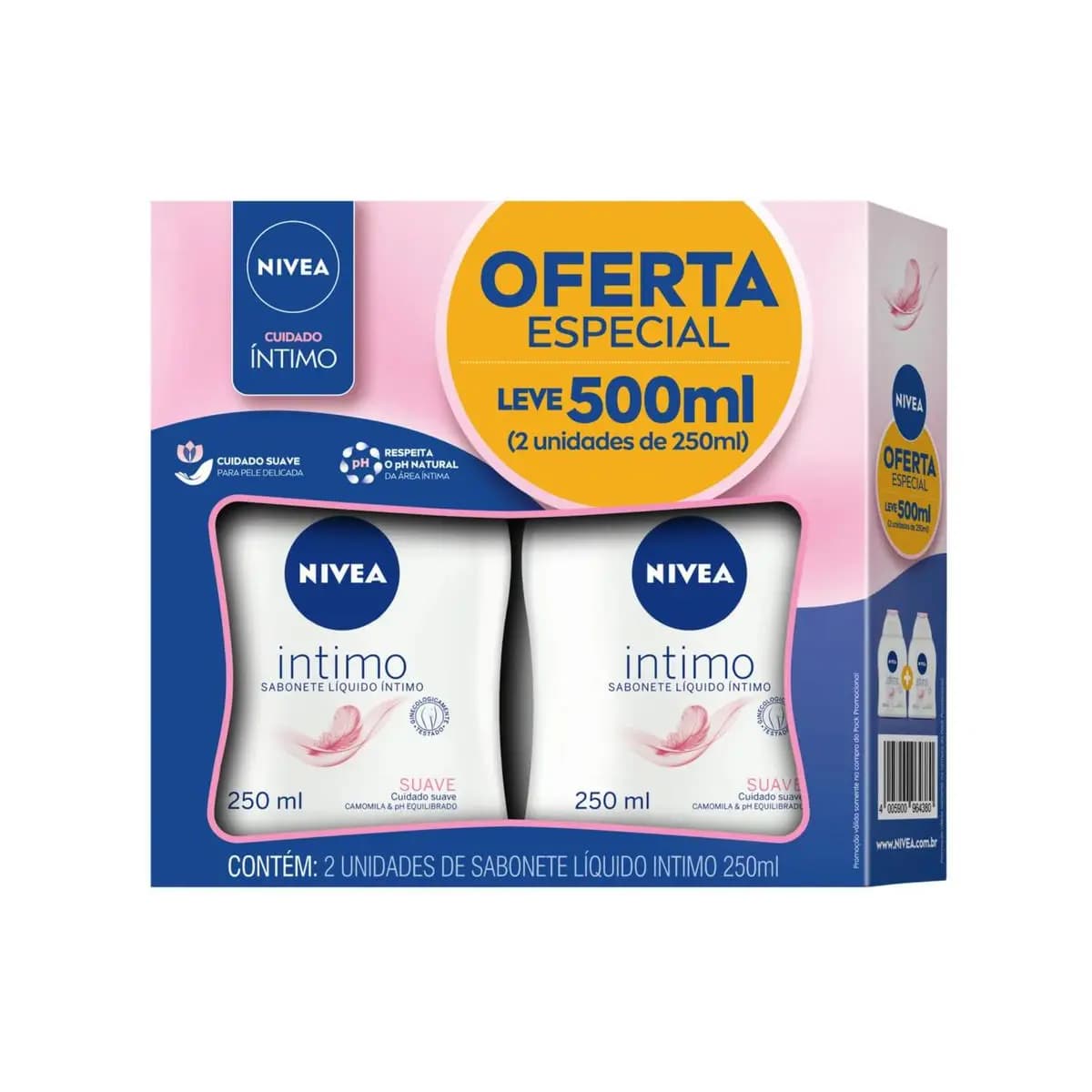 KIT NIVEA Sabonete Líquido Intimo Suave 250ml - 2 Unidades