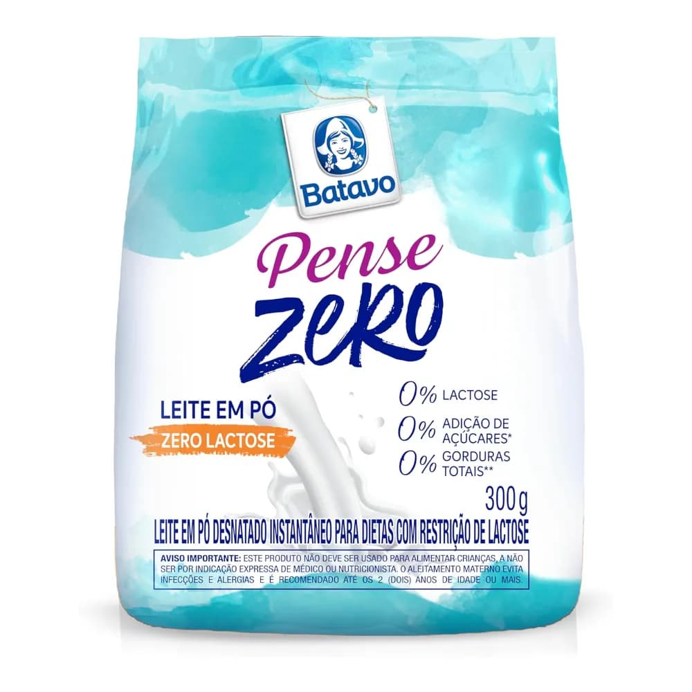 Leite em Pó Desnatado Instantâneo Batavo Pense Zero Sachê 300g